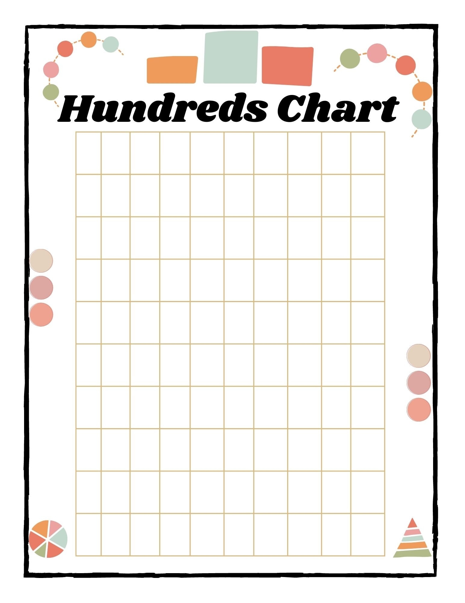 Hundreds Chart Printable 4 Per Page