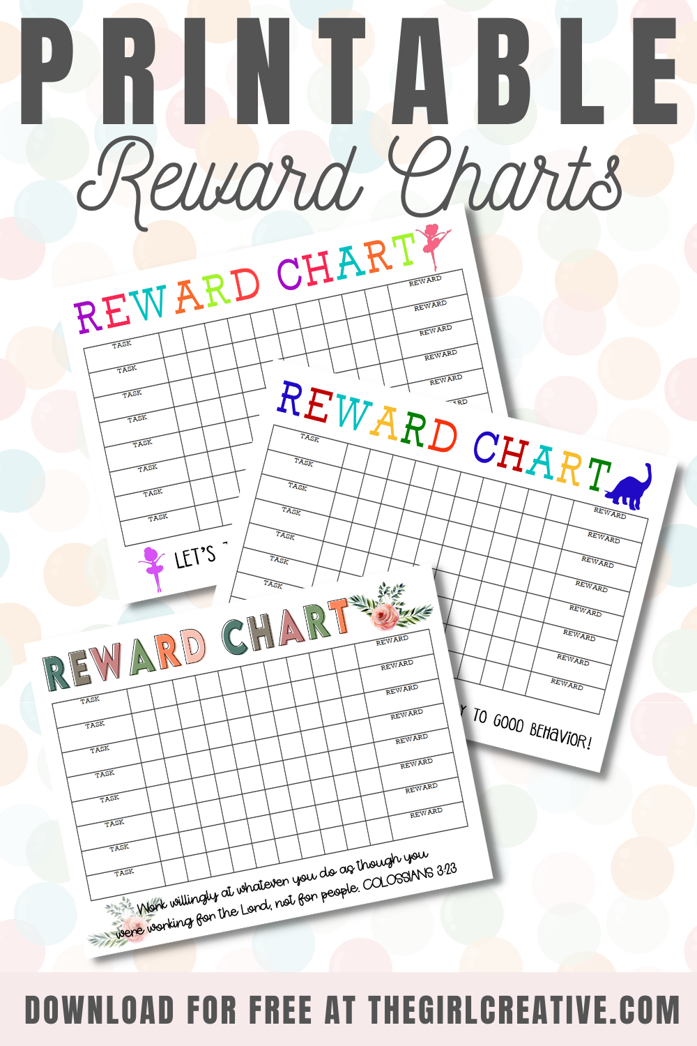 Blank Reward Chart Printable The Girl Creative