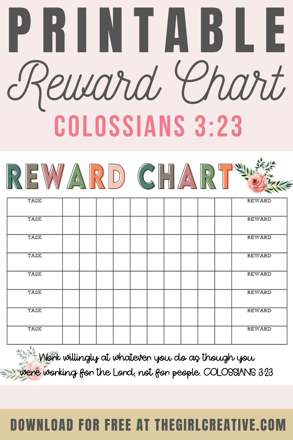 Reward Chart Printable Time