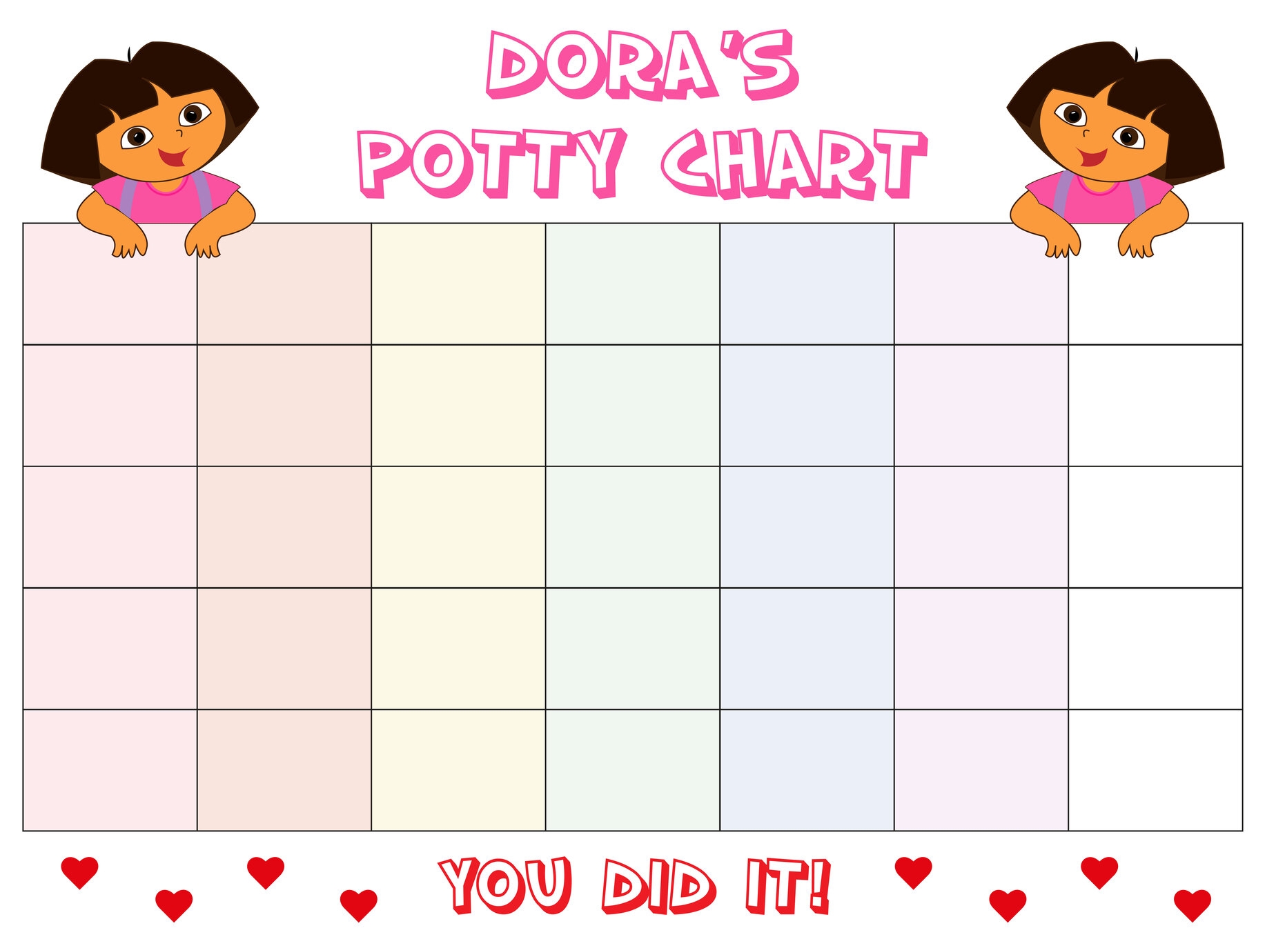 Blank Weekly Potty Chart Templates 10 Free PDF Printables Printablee