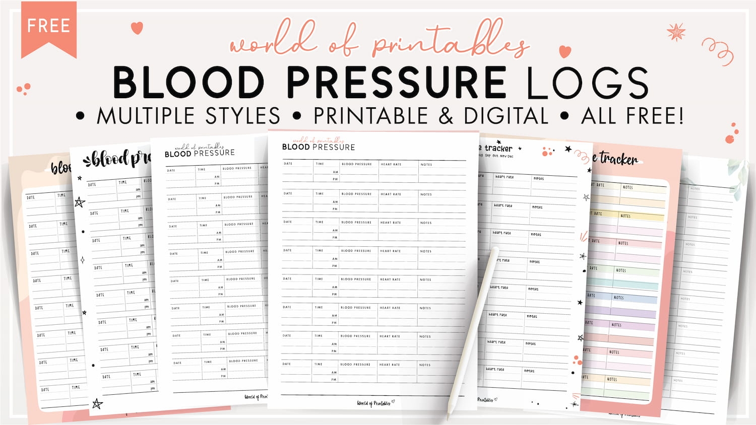 Blood Pressure Printable Recording Chart