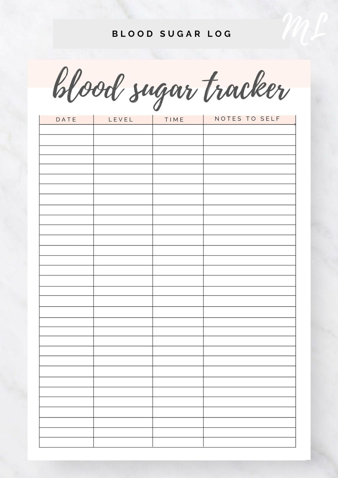 Blood Sugar Log Printable Blood Sugar Reading Tracker Blood Glucose Tracker Diabetes Printable Diabetic Blood Sugar diabetes Tracker Etsy