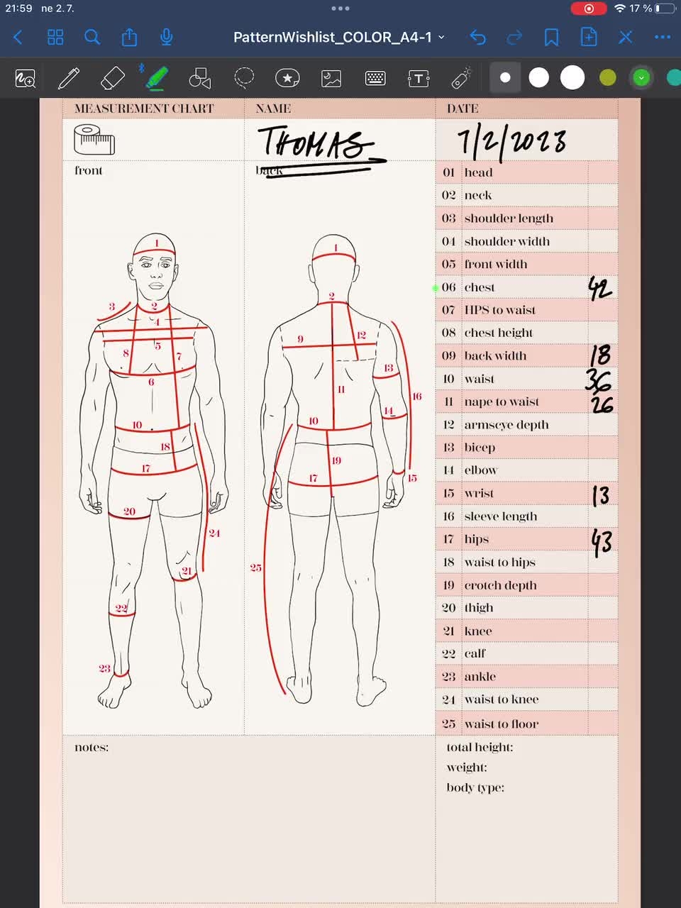 Body Size Chart Printable Digital Men Body Measurement Template Sewing Size Chart Body Measurements Tracker Men Fashion Measurement Etsy