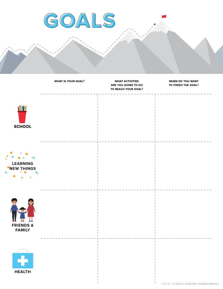 Brilliant Goals Chart For Kids IMOM
