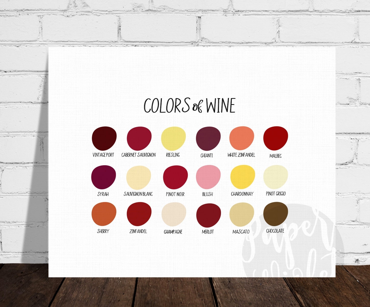 Buy Colors Of Wine Print Wine Print Home Bar Decor Bar Art Work Wine Color Chart Unframed Print Online In India Etsy