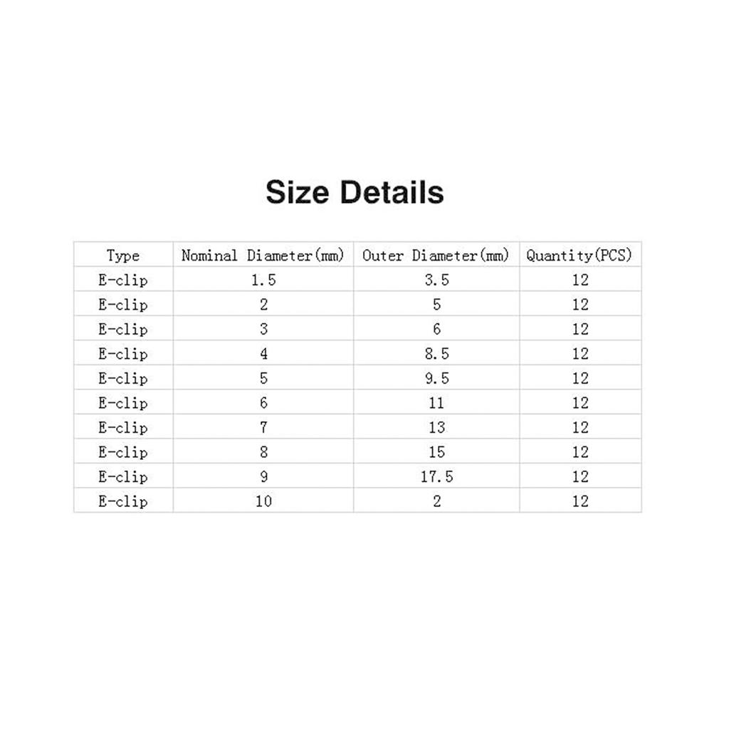 C Clip Assortment Kit 120 Piece Stainless Steel E Clip Assortment Kit 1 5mm 10mm C Clips