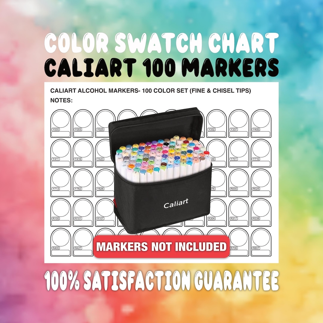 CALIART 100 Marker Color Swatch Chart PDF Template Sheet Etsy