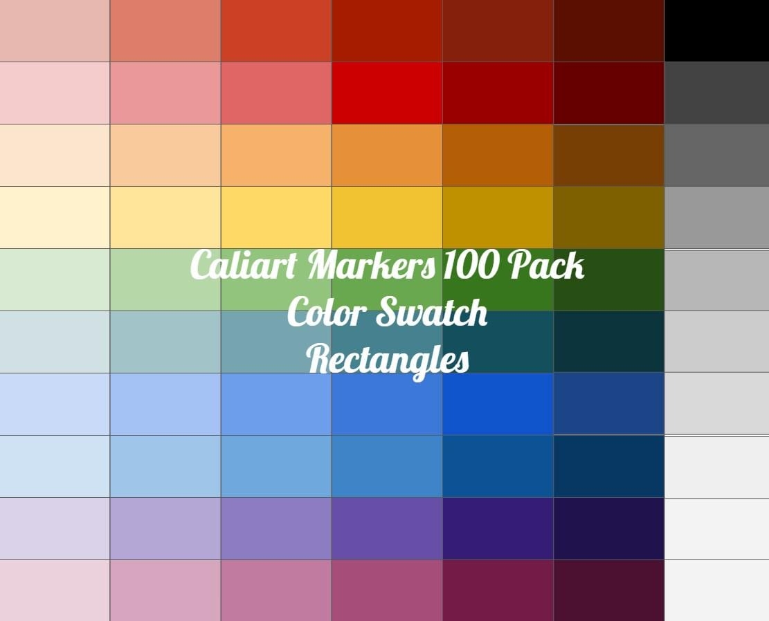 Printable Caliart Markers 100 Color Chart