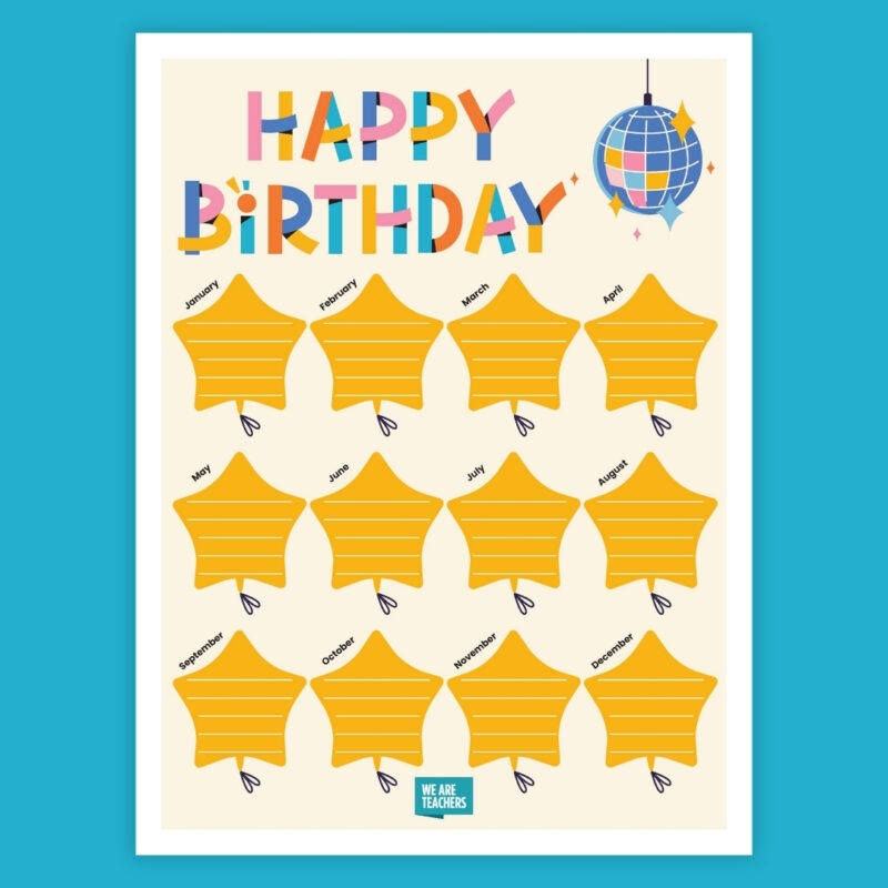 Celebrate Student Birthdays With Our Free Class Birthday Chart Celebrate Student Birthdays With Our Free Class Birthday Chart