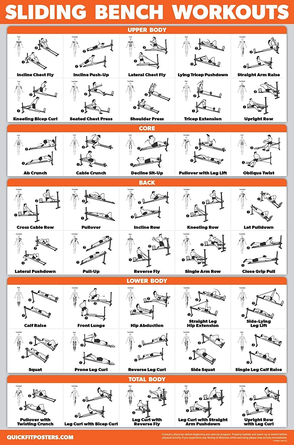 Chart Full Body Workout With Bench Press Chart Full Body Weight Bench Workout Printable Weight Bench