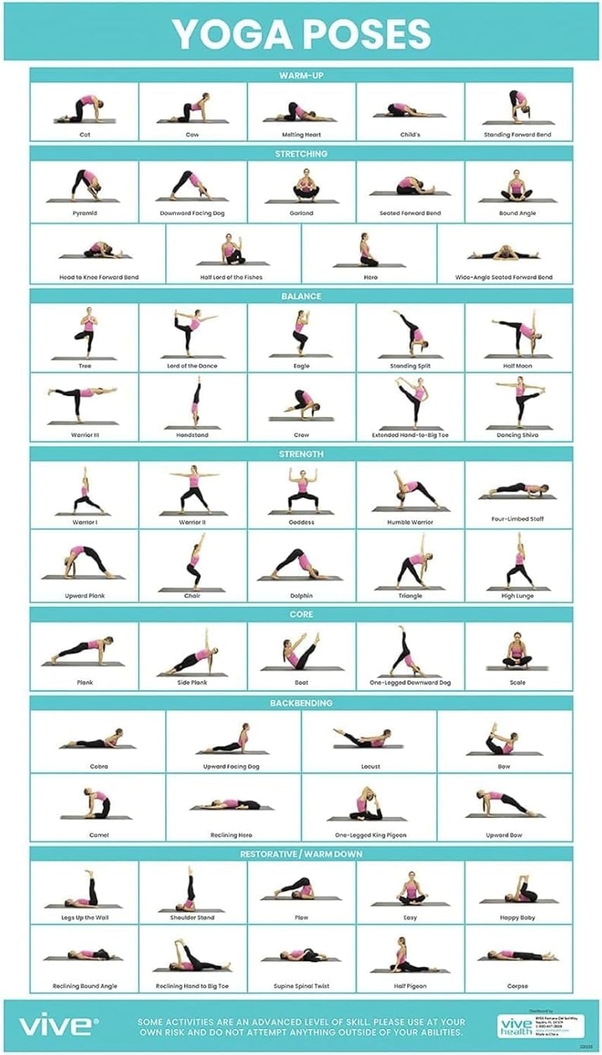 Chart Printable Yoga Flow Simple Yoga Exercises For Beginners Yoga Poses Poster Digital Download 