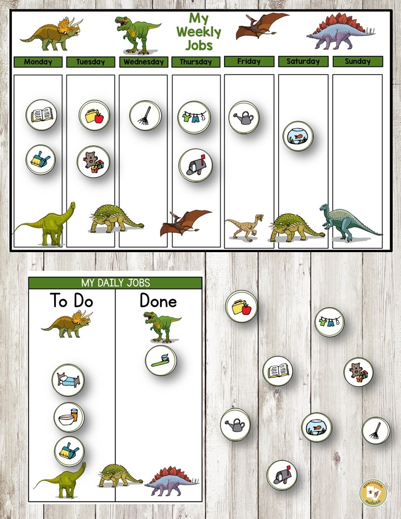 Chore Chart Editable In PDF Form For Children Montessori Nature