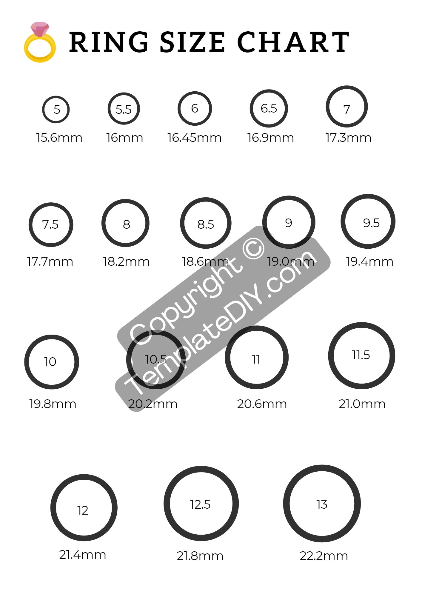 Circular Ring Sizing Chart Printable Circular Ring Sizing Chart Printable