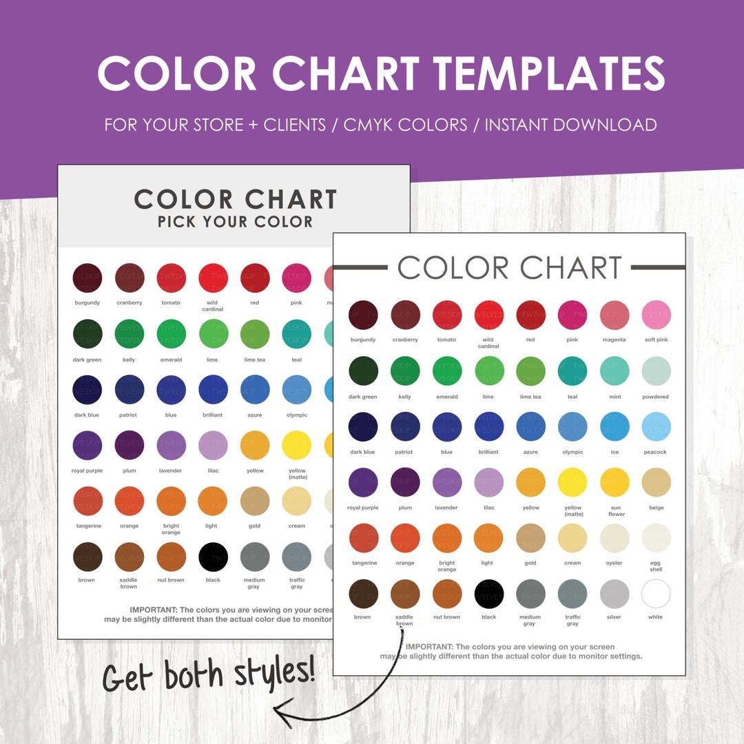Stencils Printable Color Chart