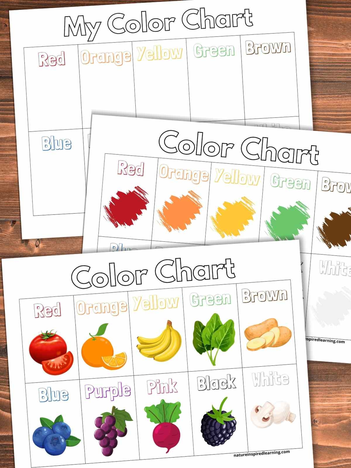 Color Charts Plus Activity Ideas Nature Inspired Learning