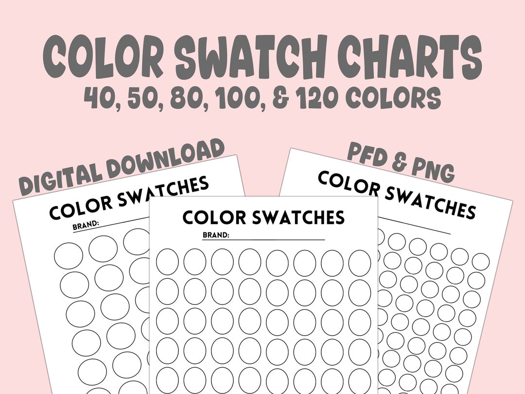 Color Swatch Chart Color Swatch Template DIY Color Swatch Marker Swatches Paint Swatches Colored Pencil Swatches Coloring Pages Etsy