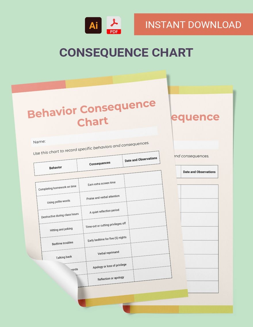 Consequence Chart In Illustrator PDF Download Template Consequence Chart In Illustrator PDF Download Template