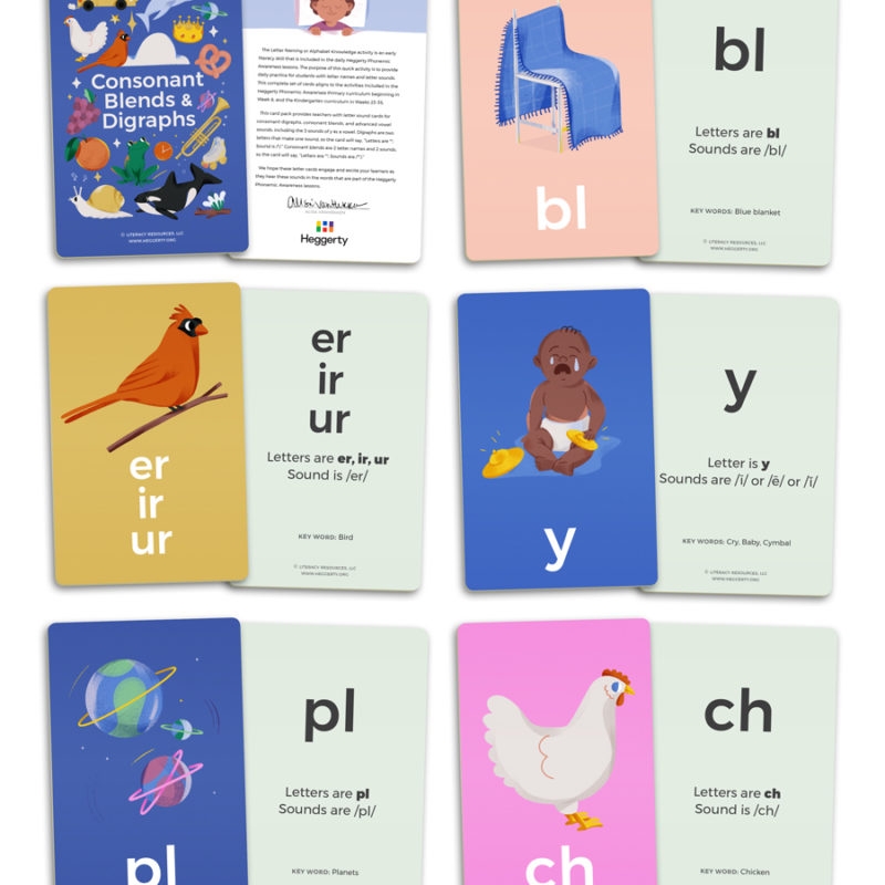 Consonant Blends Digraphs Cards Heggerty