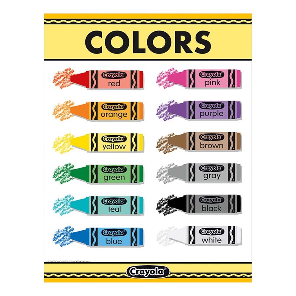 Crayola Colors Chart 17 X 22 EU 837554 Eureka Classroom Theme