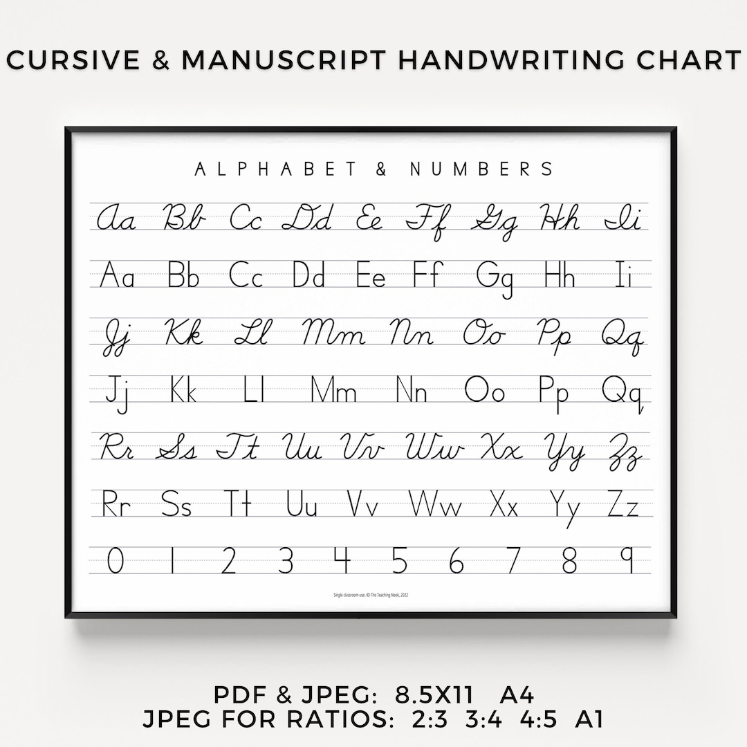 Free Cursive Alphabet Chart Printable