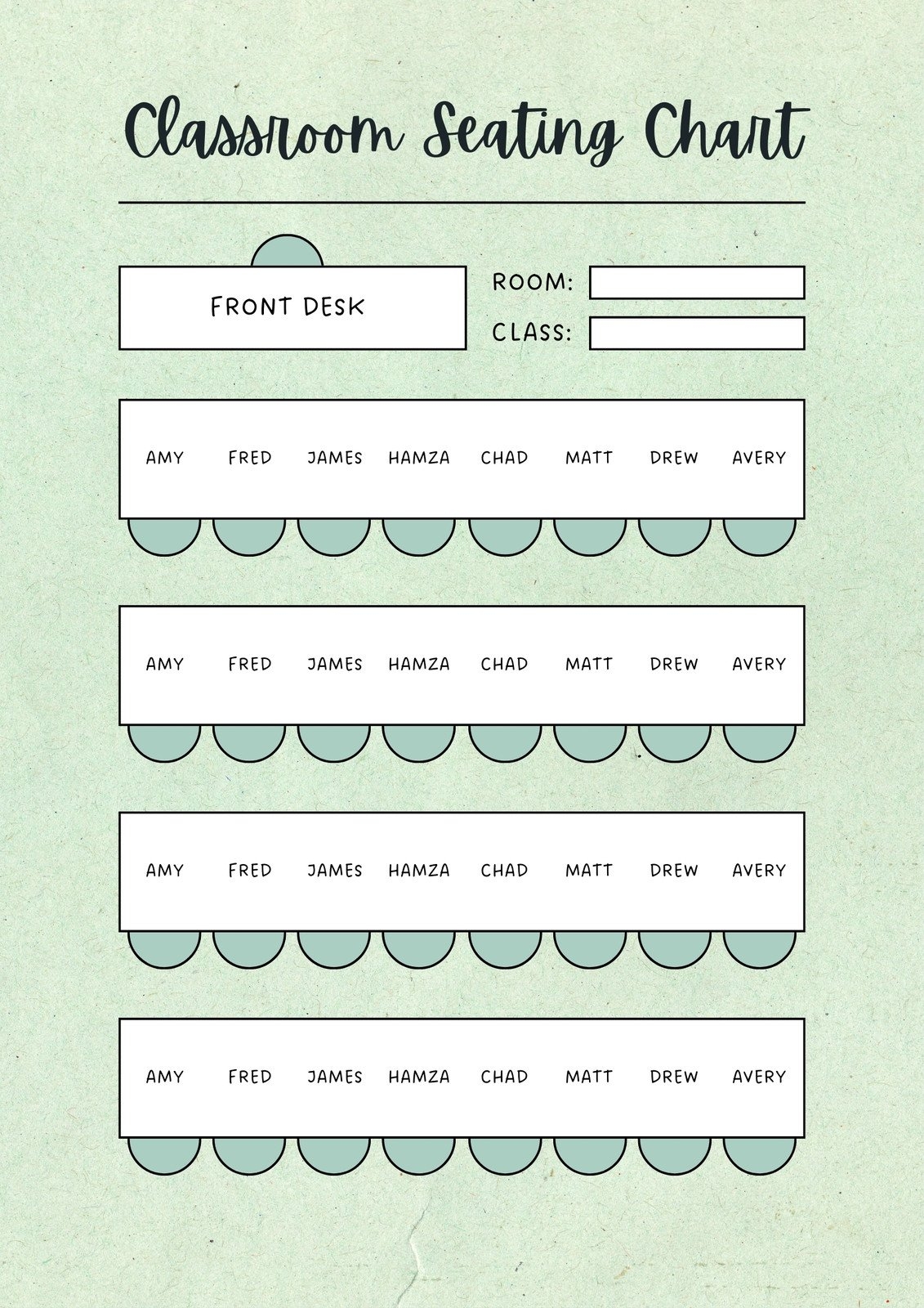 Printable Kagan Seating Chart
