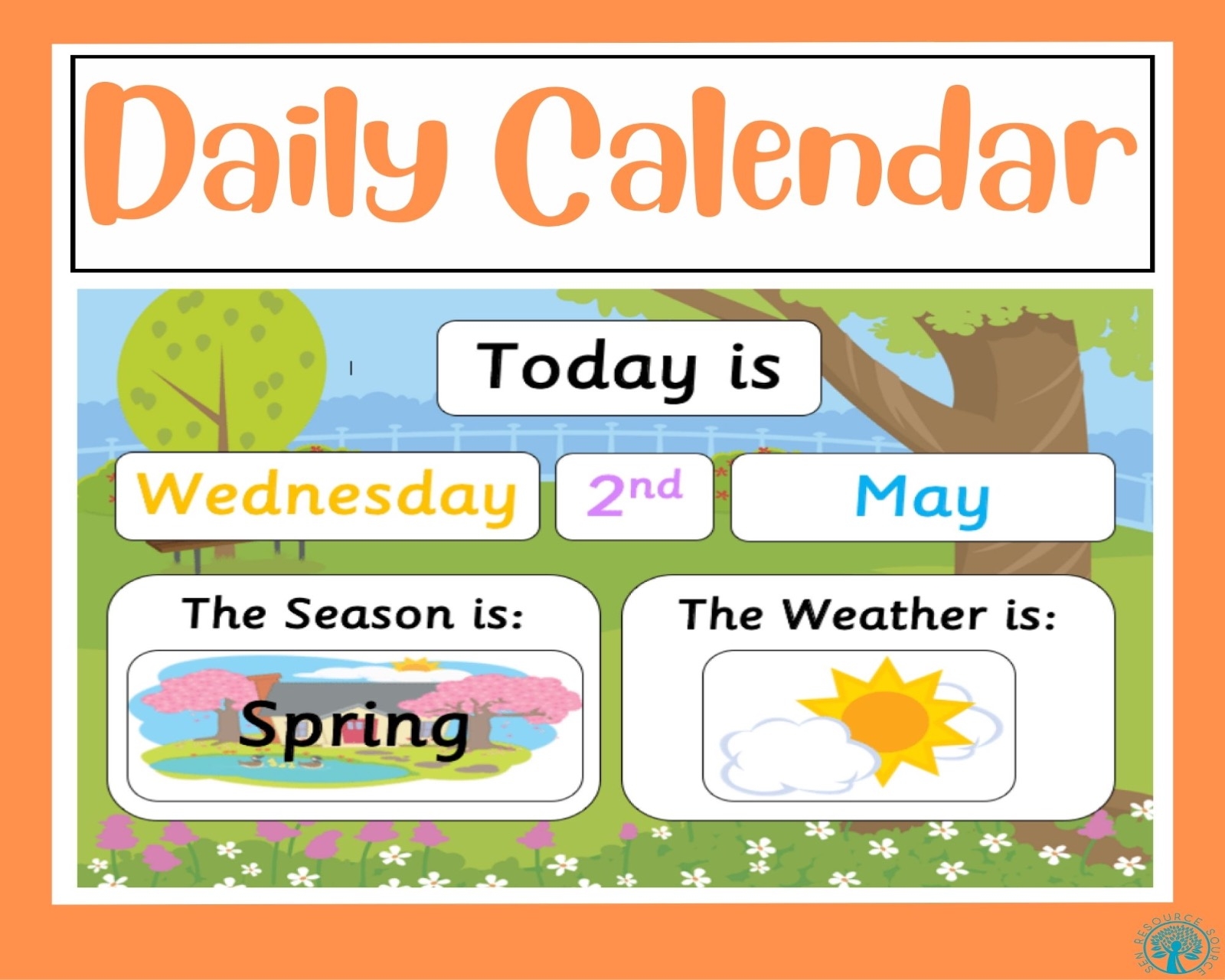 Daily Calendar Display Made By Teachers