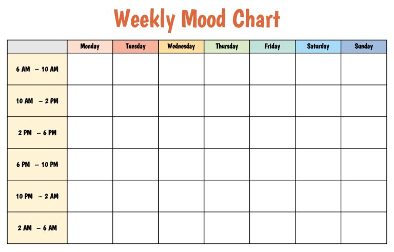 Daily Mood Chart 10 Free PDF Printables Printablee