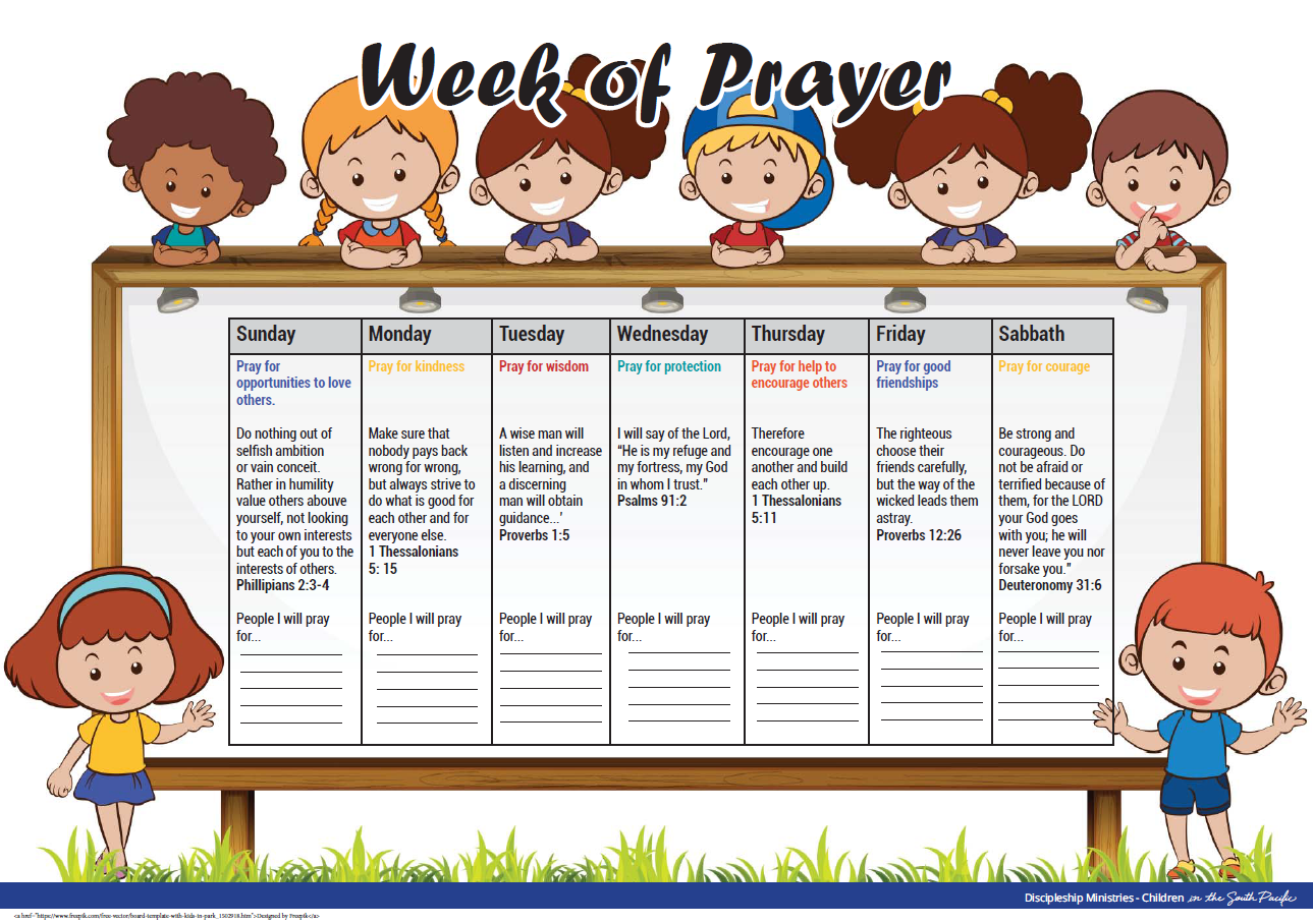 Printable Prayer Chart For Kids