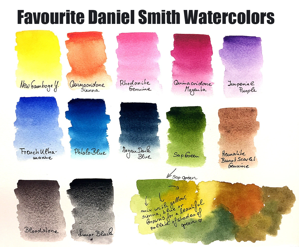 Daniel Smith Watercolors My Top 10 Colors Free Swatch Sheet Download Cre8tive Cre8tions By Andrea Gomoll