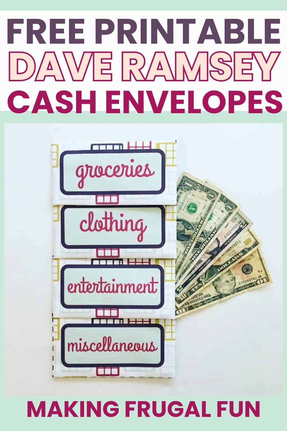 Dave Ramsey Envelope System Printable Free Cash Envelopes Making Frugal FUN