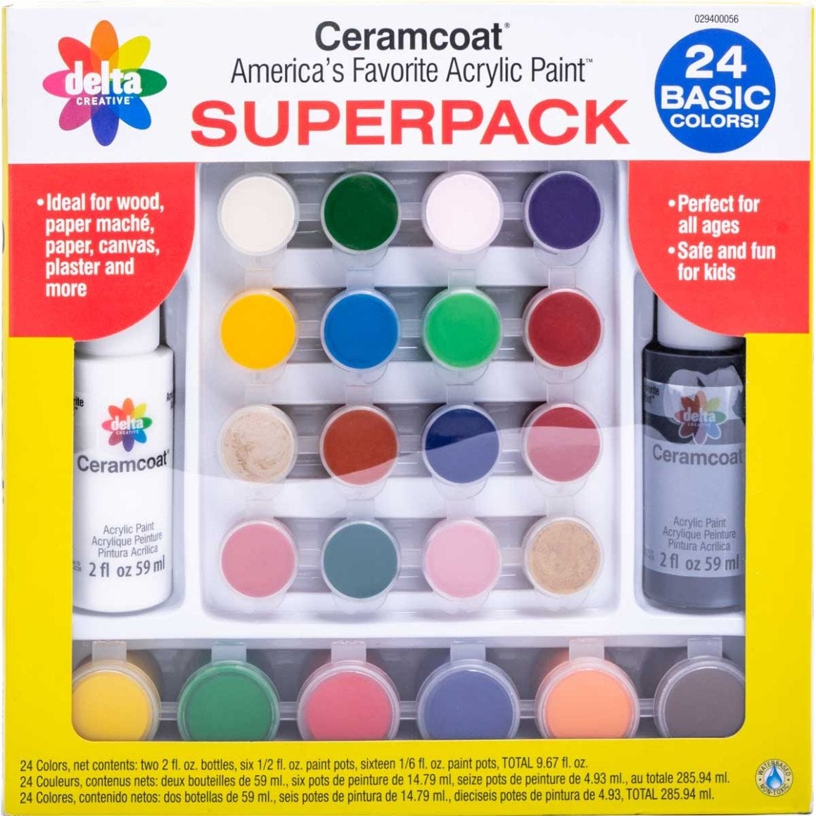 Delta Ceramcoat Paint Superpack Set Basic 24 Colors 029400 Plaid Crafts