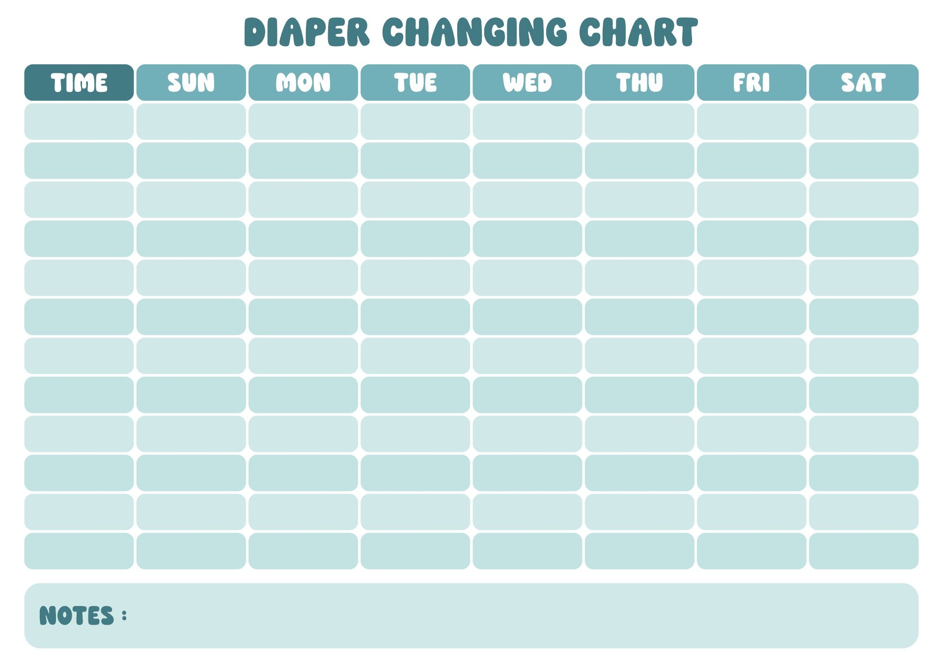 Printable Change Roundup Chart