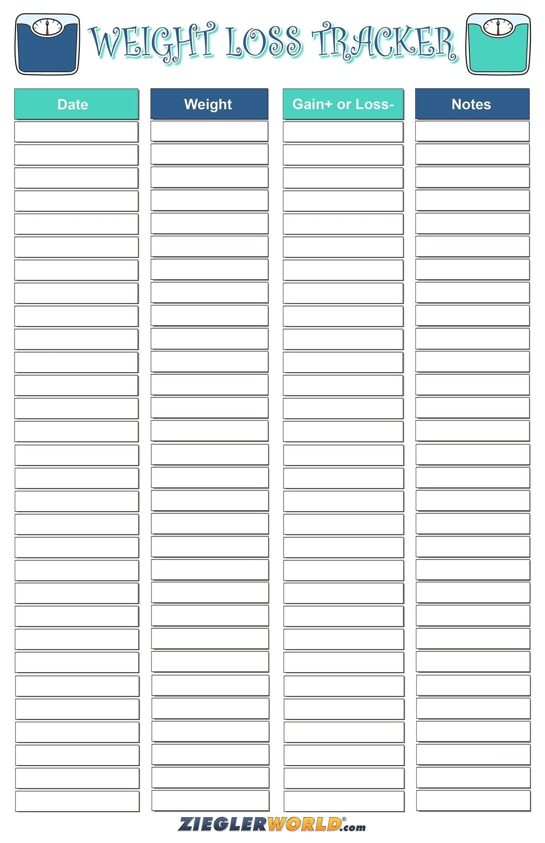 Digital Download Printable Weight Tracker Chart Track Your Progress Dry Erase Pen 11 X17 Perfect Weight Loss Gain Tracker Etsy