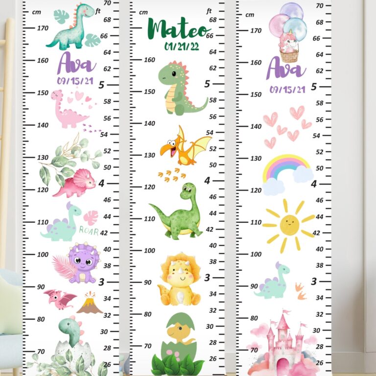 Dino Growth Chart Dinosaur Height Chart For Kids Family Height Chart Baby Shower Gift 1 Year Old Boy Girl Gift Nursery Decor Girl Baby Boy Etsy