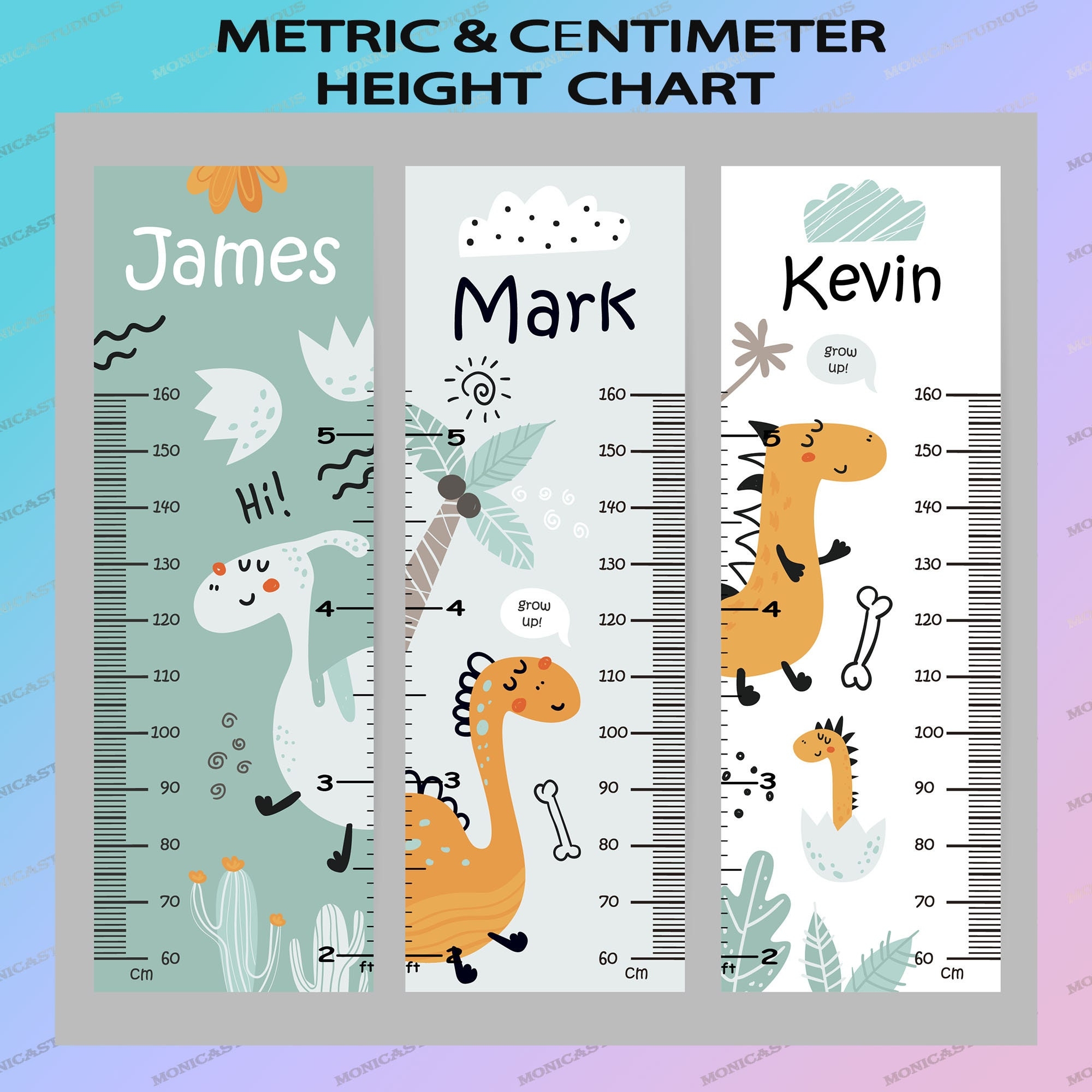 Dinosaur Kid Height Chart 3 Pattern Bundle digital File Etsy Dinosaur Kid Height Chart 3 Pattern Bundle digital File Etsy