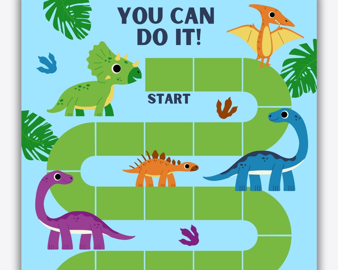 Dinosaur Potty Training Chart For Toddlers Dino Sticker Reward Chart Printable Behavior Tracker Instant Download Etsy