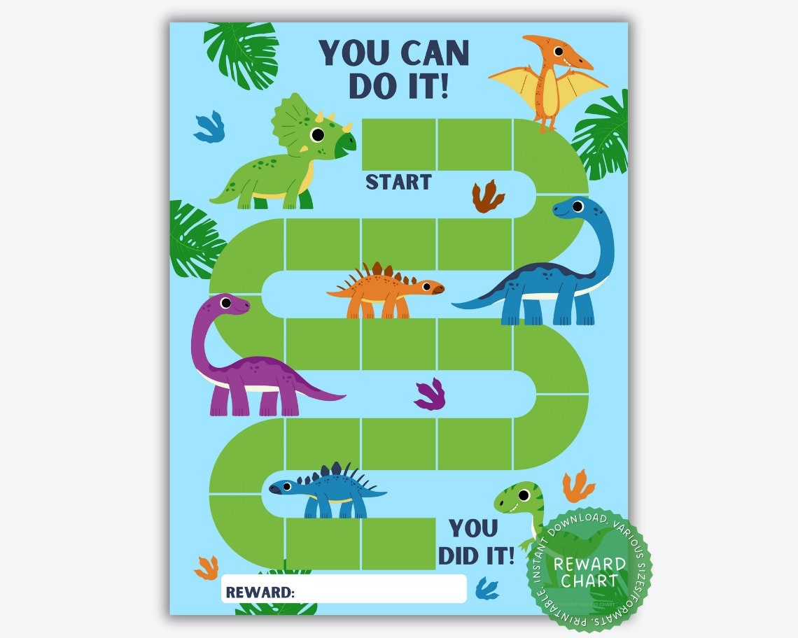 Free Printable Dinosaur Sticker Rewqrd Chart
