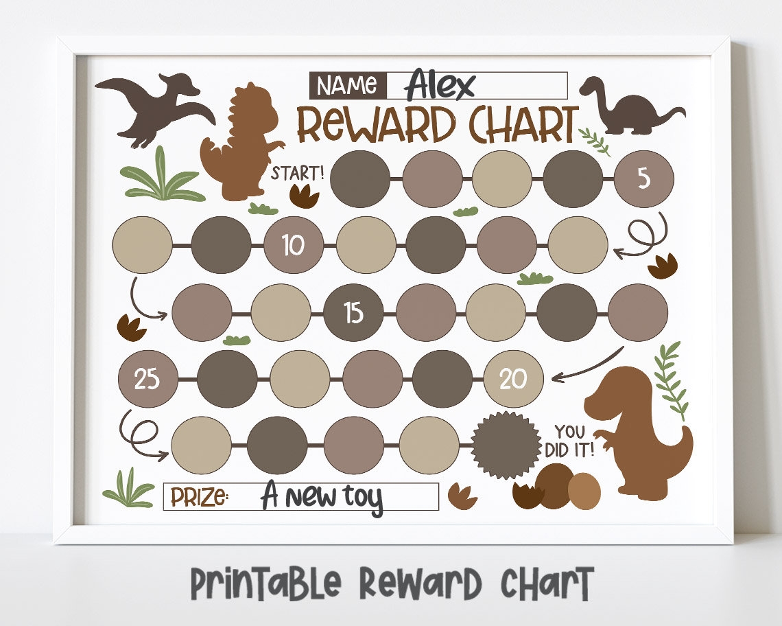 Dinosaur Reward Chart For Kids Printable Sticker Chart instant Download Etsy Dinosaur Reward Chart For Kids Printable Sticker Chart instant Download Etsy