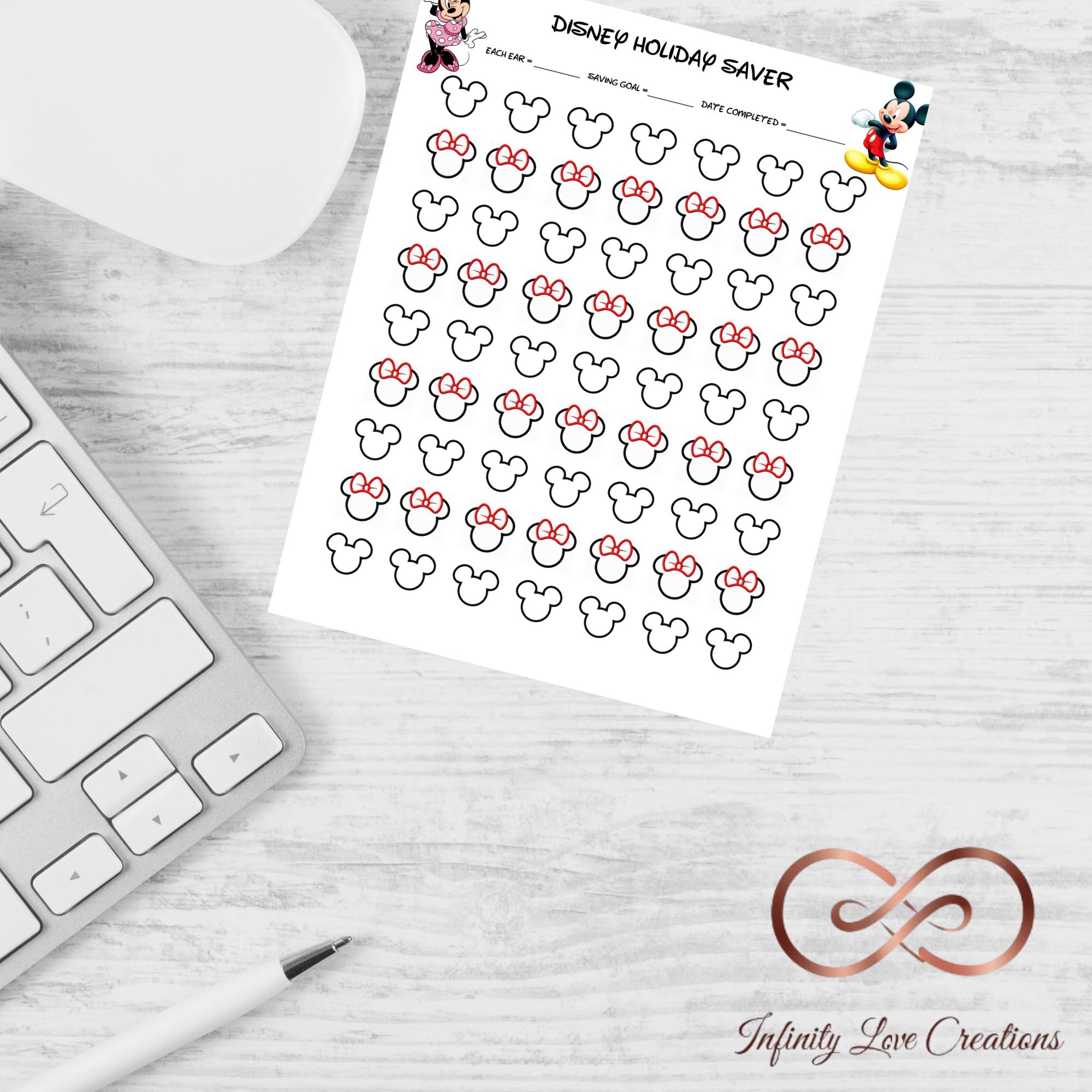 Disney Savings Printable Instant Download Money Saving Sheet Etsy