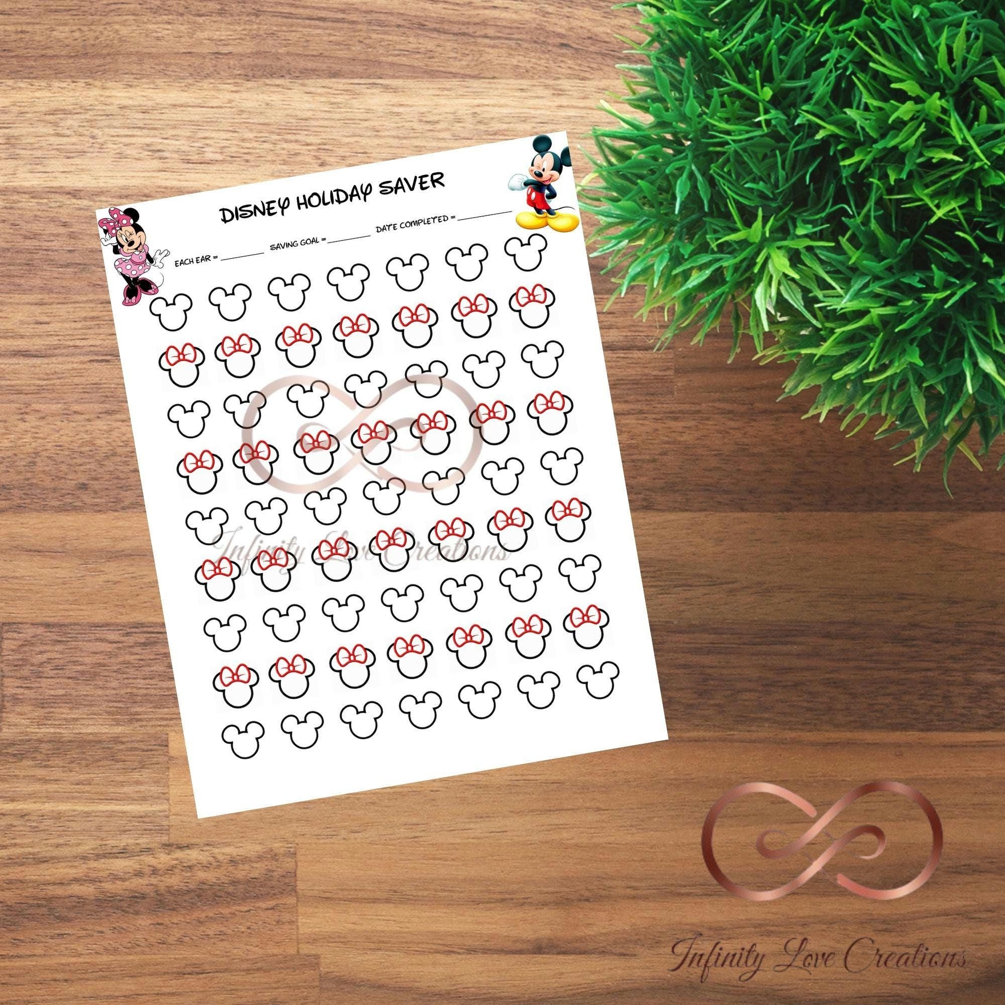 Disney Savings Printable Instant Download Money Saving Sheet Etsy