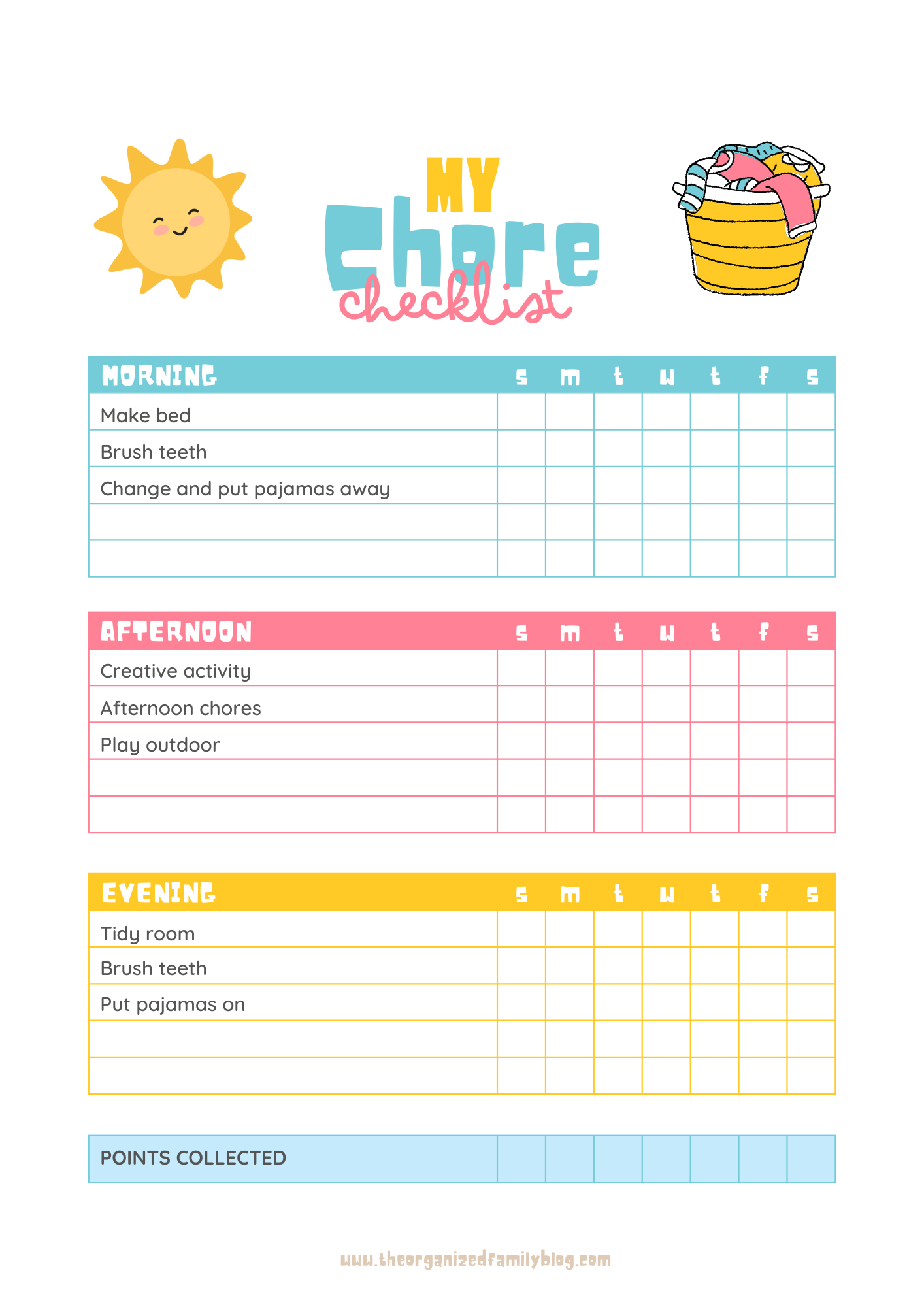 Printable Charts For Home