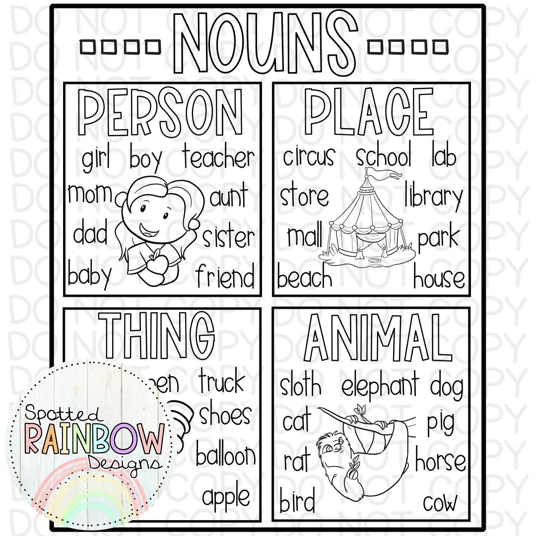 DIY Printable Traceable Anchor Chart Template Jumbo Nouns Language Arts Classroom Graphic Organizer 2nd Grade Reading Teacher Etsy Finland