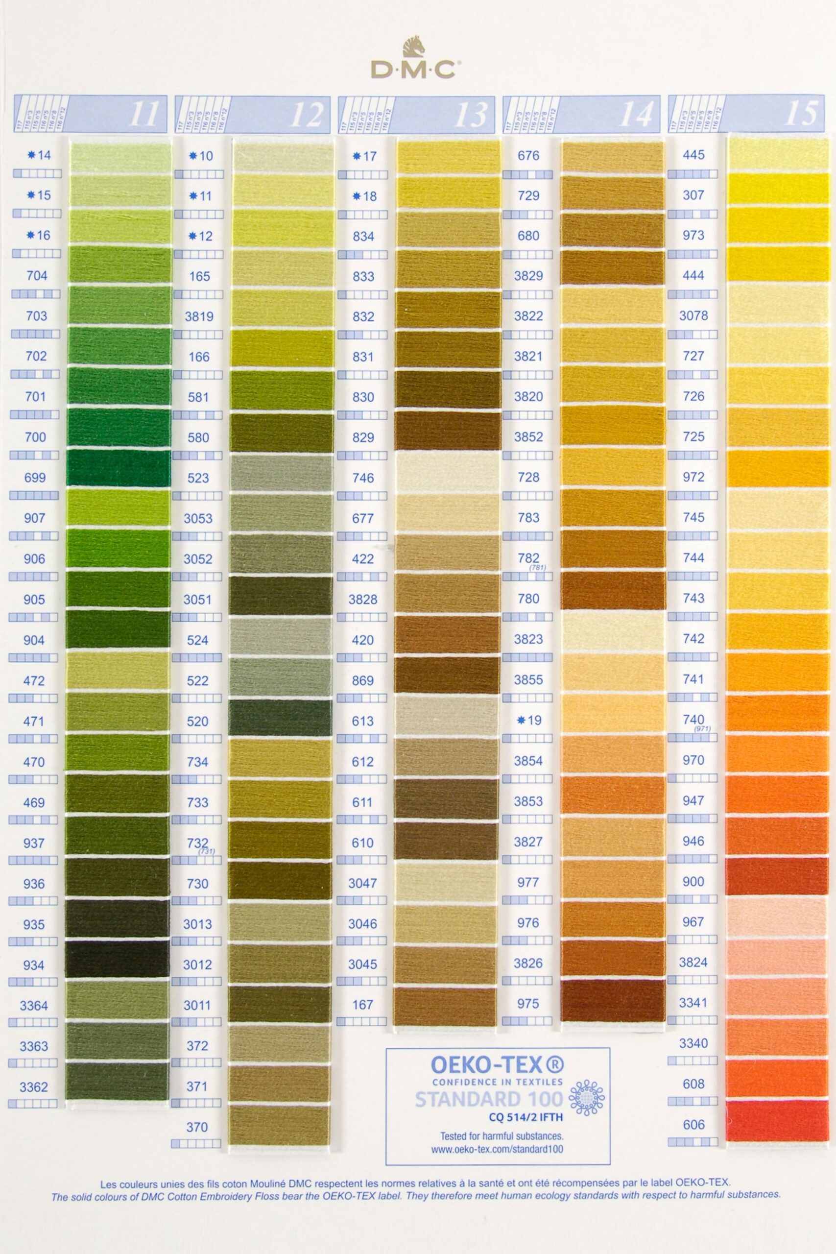 DMC Stranded Cotton Colour Chart Shade Card Stitchtastic DMC Stranded Cotton Colour Chart Shade Card Stitchtastic