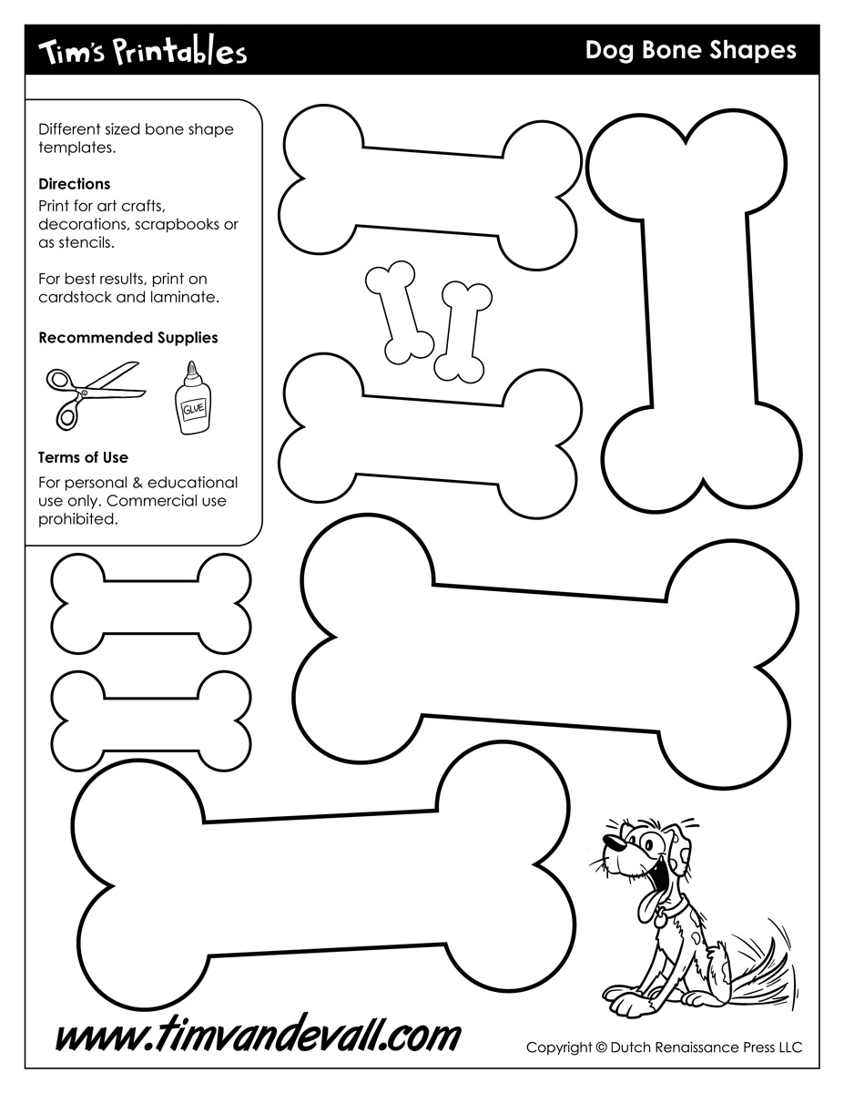 Dog Bone Shapes Tim s Printables