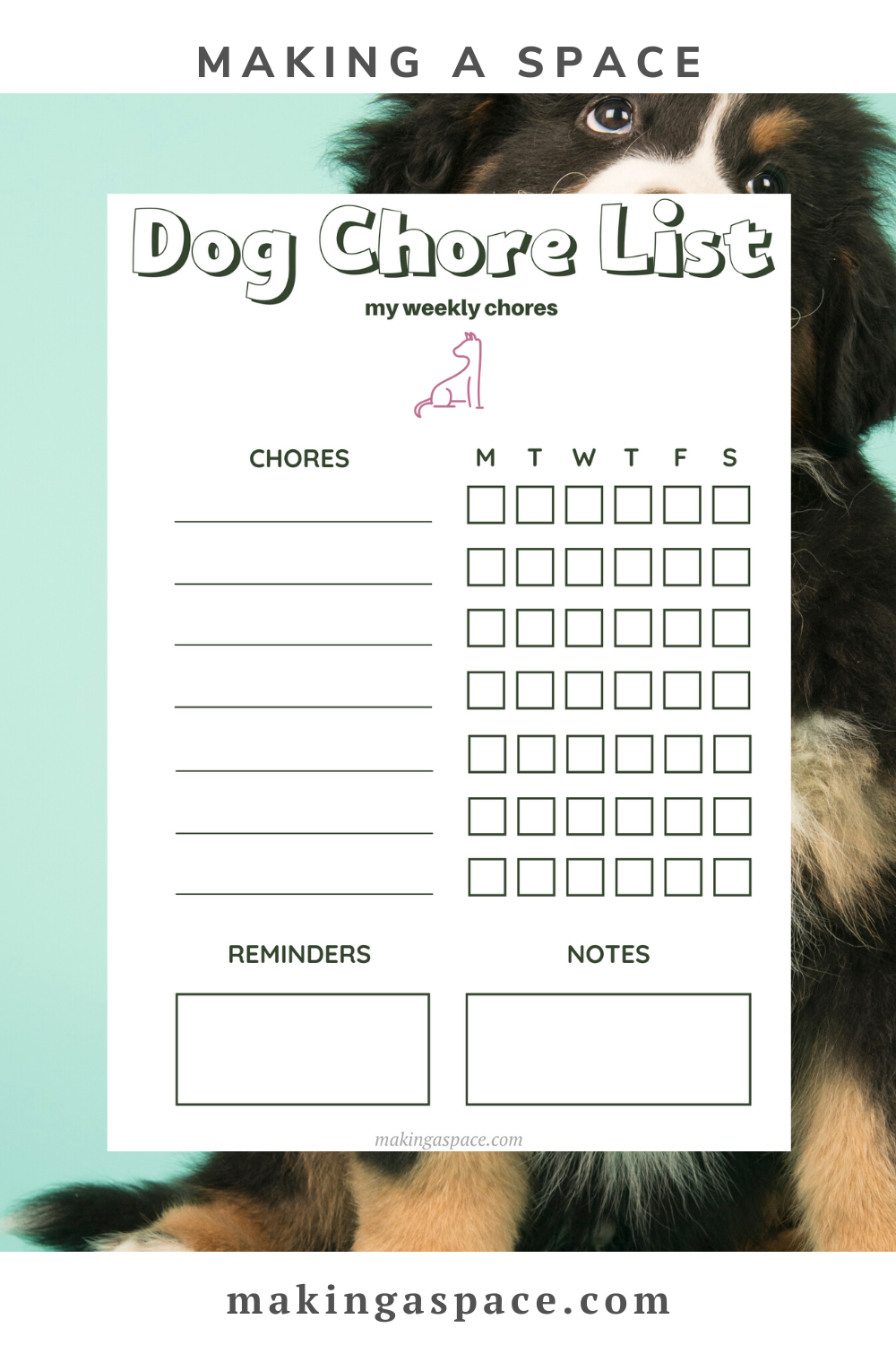 Dog Responsibility Chart Printable Making A Space Worksheets Library