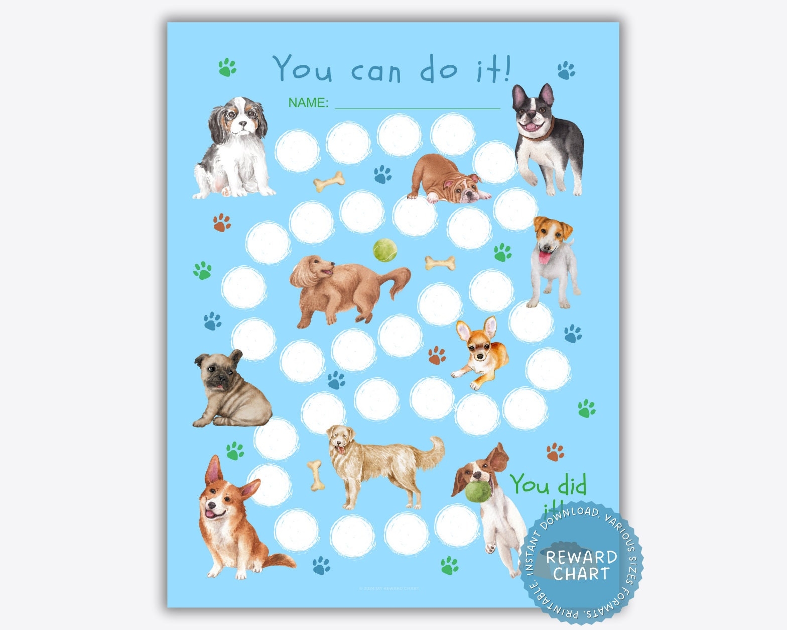 Dog Bone Reward Chart Printable