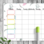 Download Printable Floral Chore Chart Template PDF