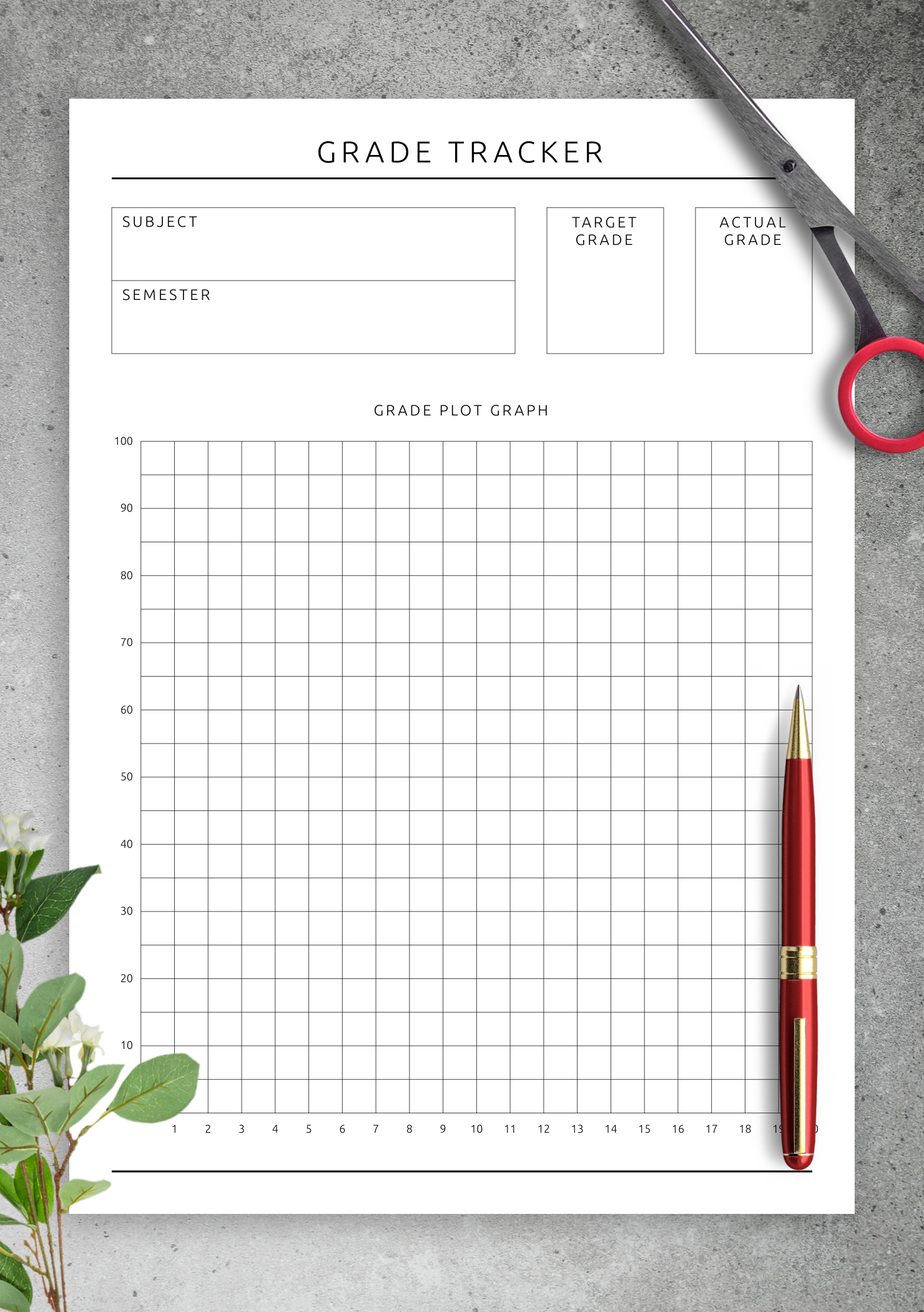 Download Printable Grade Tracker Template PDF