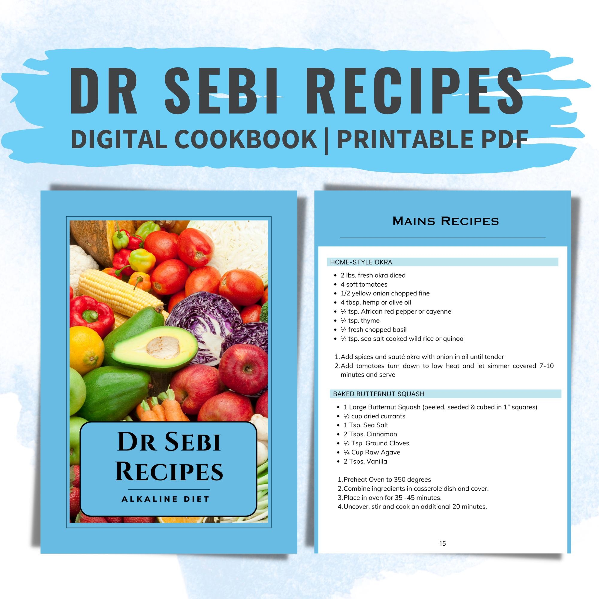 Dr Sebi Recipes Book Cookbook Printable Vegan Alkaline Diet PDF Mucus Food Detox Guide Liver Cleanse Anti Inflammatory Meals Healthy Eating Etsy Sweden