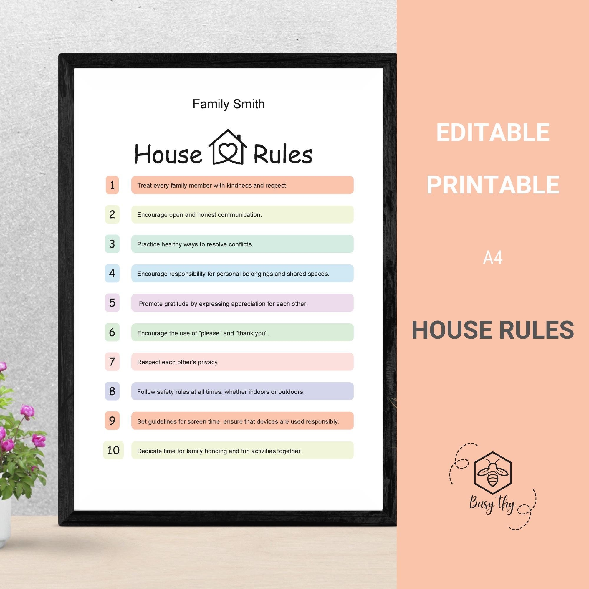 Editable House Rules Print Family Values Decor A4 PDF Etsy Editable House Rules Print Family Values Decor A4 PDF Etsy